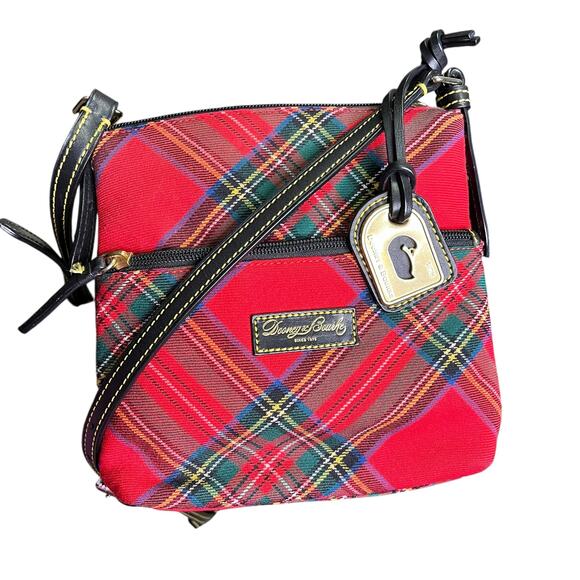 Dooney & Bourke Tartan holiday plaid Small Zip Crossbody bag - Picture 1 of 9